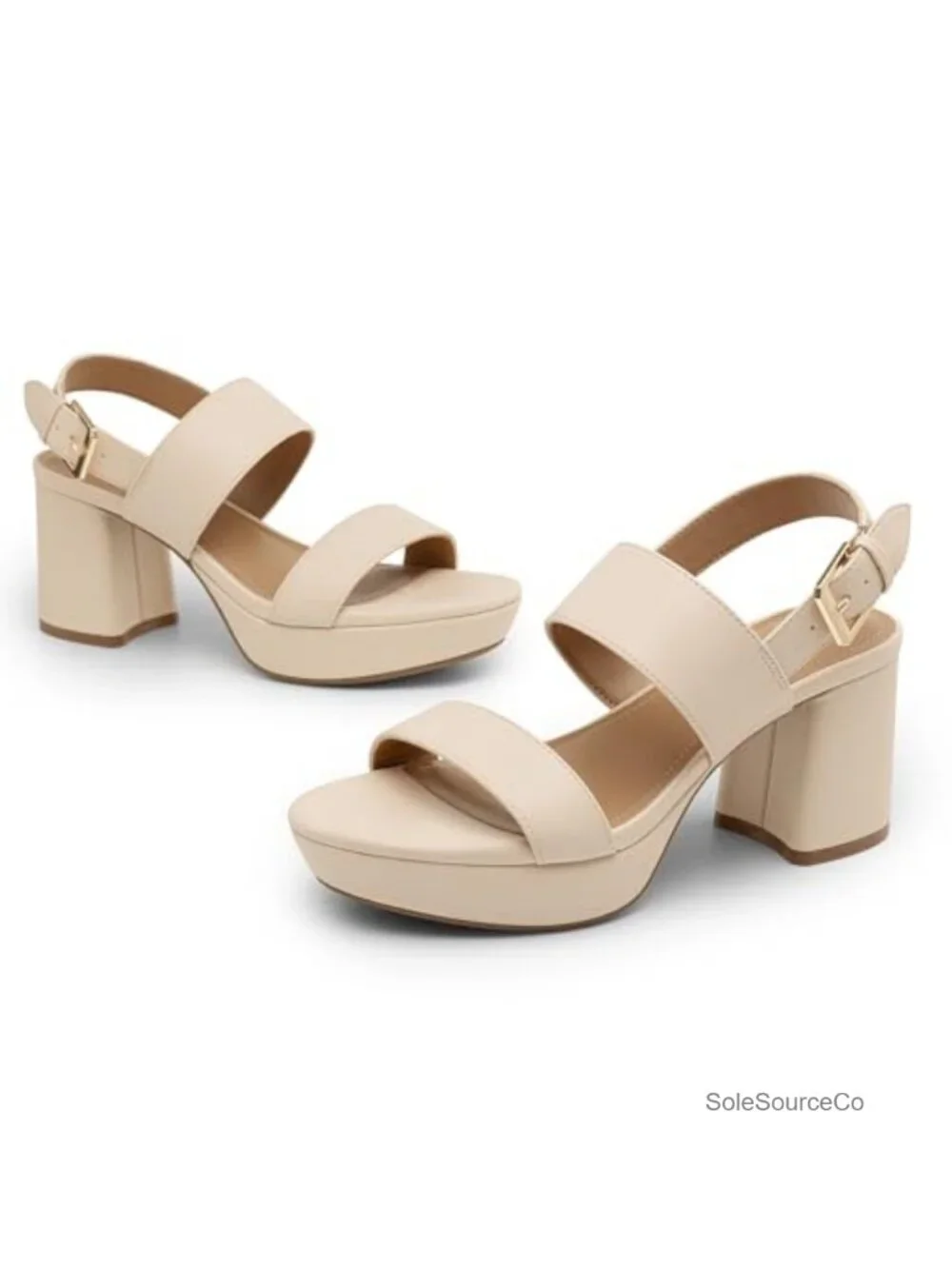 Women's Platform Chunky Block Heeled Sandals Open Toe Comfortable Dress Heels